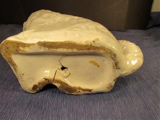 ANTIQUE PAIR OF 19TH CENTURY STAFFORDSHIRE WHITE & RED SPANIELS 13